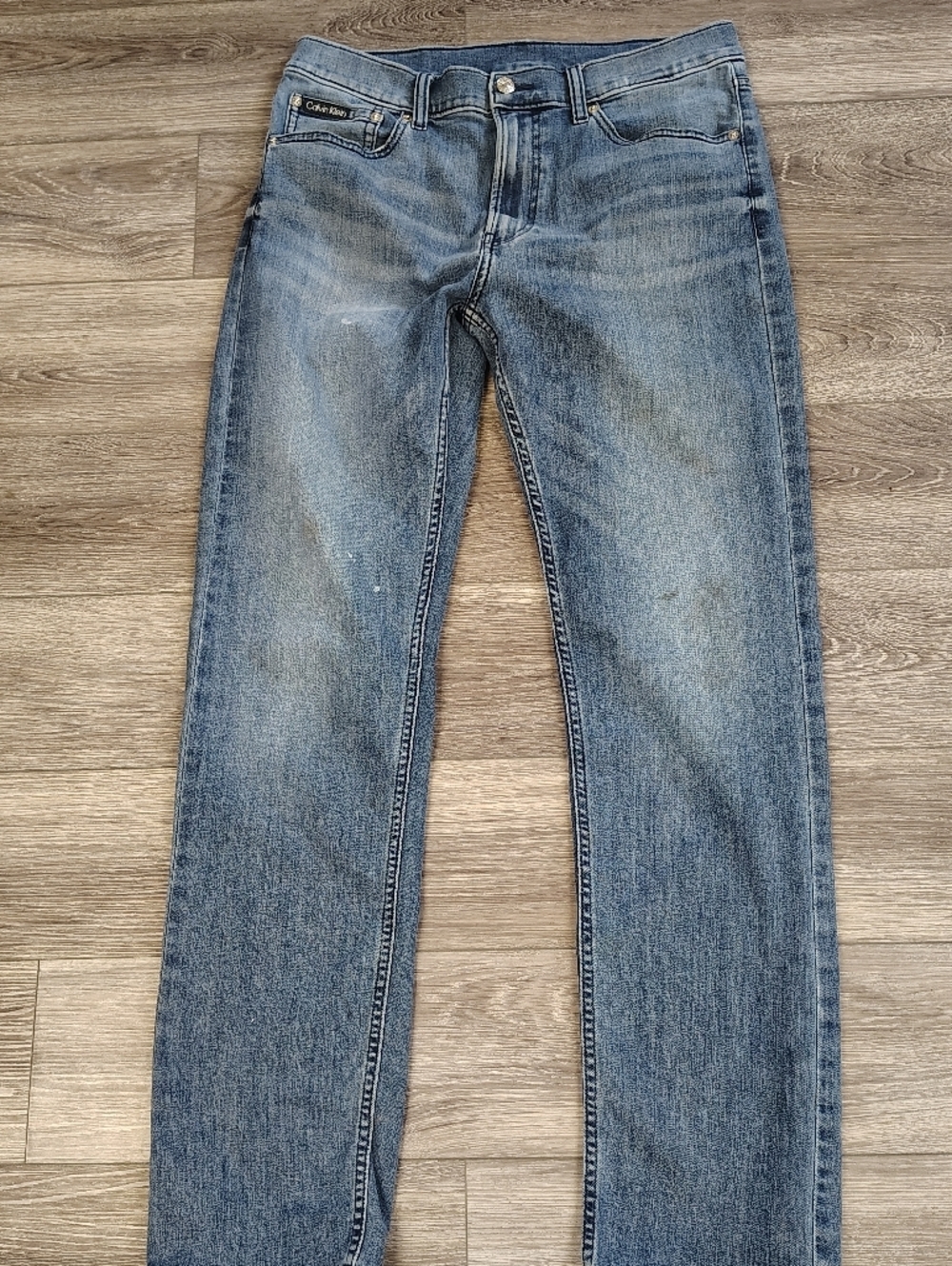 Calvin Klein Men’s Light Blue Straight Jeans 32 X 32